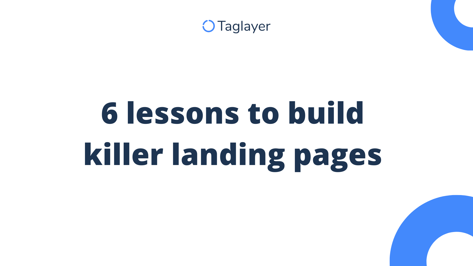 Landing pages banner